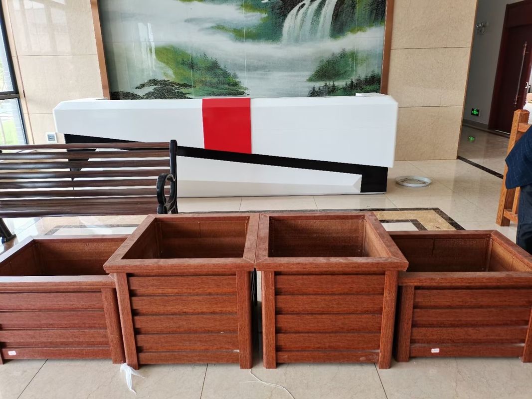 Fibra di vetro rinforzato Boxe di fiori di grano di legno per Garden Hotel o piazza Commecial