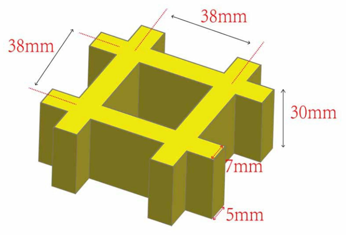 38*38*30mm Griglia in FRP per passerella o piattaforma colore e dimensione personalizzati