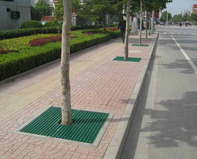 Griglie in FRP verde per uso su piattaforme o passerelle e dimensioni e colori personalizzati